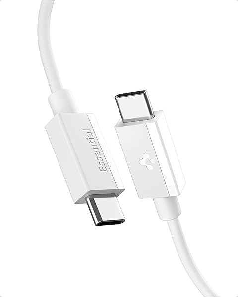 Spigen USB-C to USB-C 2 Metre Kablo 60W Güç/PPS 2.0 Super Hızlı Şarj / 480 Mbps Data Aktarım Hızı Type-C Ekstra Dayanıklı Whi