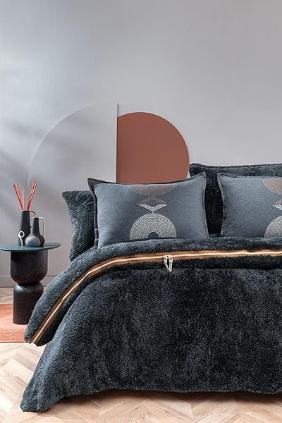 Yataş Coverme Elian Çift Kişilik Battaniye Nevresim Takımı - Siyah, 200 x 220