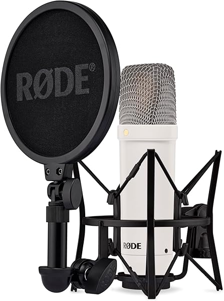 RØDE NT1 Signature Serisi Büyük Diyaframlı Kondenser Mikrofon, Şok Montajlı, Pop Filtreli ve Müzik Prodüksiyonu, Vokal Kaydı,
