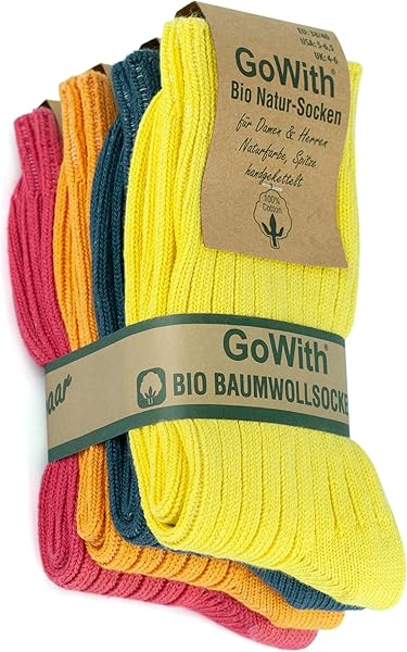 GoWith 4'lü-5'li%100 Doğal Pamuktan Üretilmiş, Yumuşak, Ön Yıkamalı, Dikişsiz, Cilt Dostu, Ribana Örgü, Bio Naturel Kadın ve 