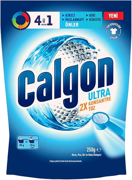 Calgon Power Kir, Pas, Kireç ve Koku Önleyici 4'ü 1 Arada Ultra Konsantre Toz 250 g