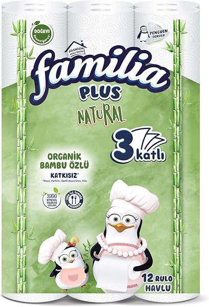 Familia Plus Natural Penguen Havlu Kağıt 12'lı