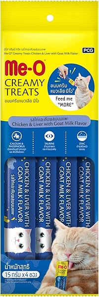 Me-O Tavuk ve Ciğer Keçi Sütlü Sıvı Kedi Ödül Maması 60 gr