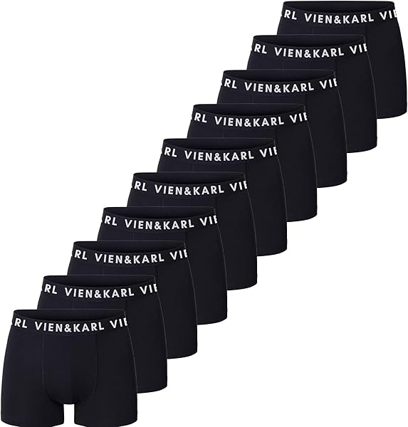 Vien&Karl Erkek Desenli Premium Penye Pamuklu Likralı Boxer 10'lu Set