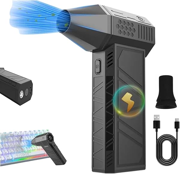 AEE® Turbo Jet Fan 120.000 RPM Şarjlı Ek Başlıklı 3 Kademeli Fenerli Basınçlı Hava Püskürtme Temizleyici – Taşınabilir Toz Üf