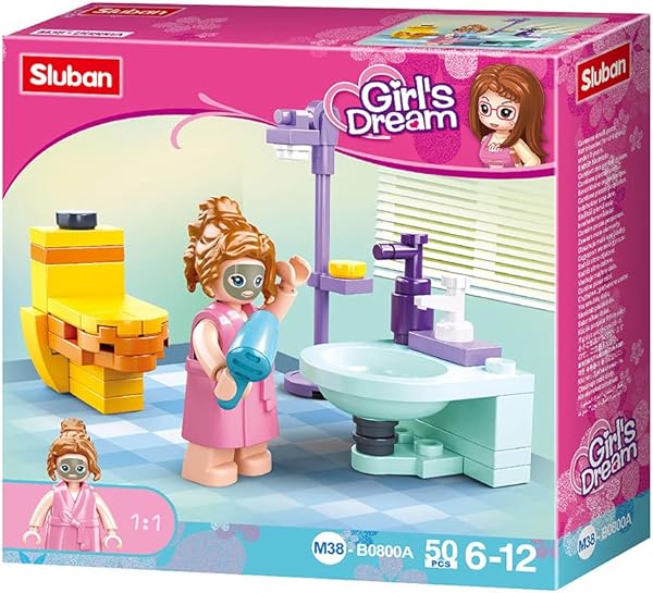 Sluban Girl's Dream Banyo, Çok Renkli Yapım Seti, 50 Parça