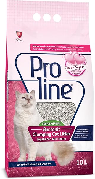 Proline Bebek Pudrası Kokulu Bentonit Kalın Taneli Kedi Kumu 10lt