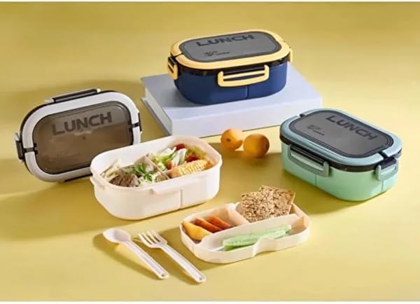 Jouis Beslenme Kutusu 1200 ml 2 Katlı 6 Bölmeli BPA'sız PP Plastik Sefer Tası ve Beslenme Çantası - Lunch Box, ÇATAL KAŞIK ve