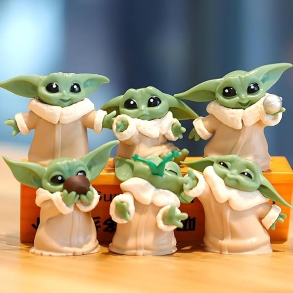 Senon 6 lı Set Sevimli Bebek Yoda Ürün Koleksiyonu Dekoratif Hediyelik Eşya Biblo Masa Süsü