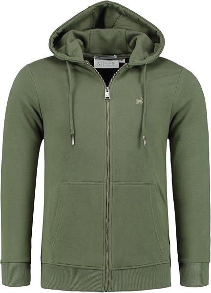 Anthony Jackson Erkek Kapüşonlu Fermuarlı Sweatshirt ONYX