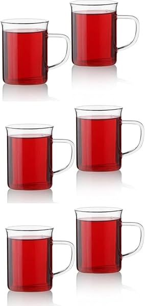 Orret Home 12'li Borosilikat Cam Kupa – Isıya Dayanıklı Termisil Çay ve Kahve Bardağı Seti, Şeffaf Cam Kupa, Sıcak Soğuk İçec