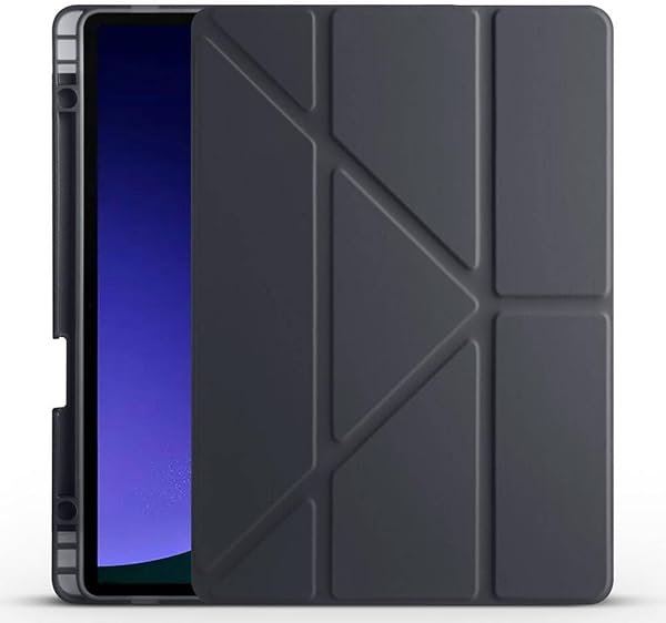 Kilifplus Samsung Galaxy Tab S10 FE ile Uyumlu Kılıf Tri Folding Silikon Kalem Bölmeli Katlanabilir Standlı PU Deri Yumuşak K