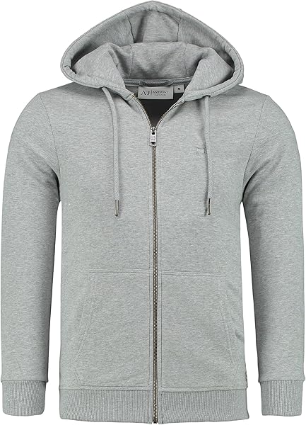 Anthony Jackson Erkek Kapüşonlu Fermuarlı Sweatshirt ONYX