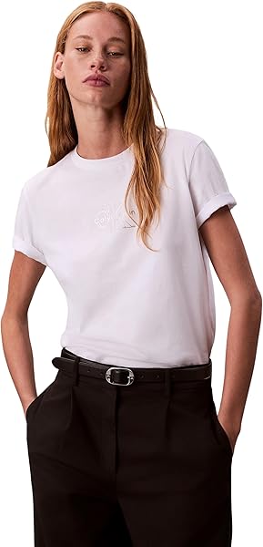 Calvin Klein SS CLASSIC FOIL MONOLOGO TEE T-shirt Kadın