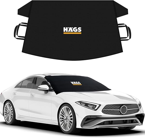 Haegs Buz ve Kar Önleyici Araç Ön Cam Örtüsü Brandası | Ağır Hizmet Tipi 600D Oxford Kumaş | Arabalar, SUV`lar, Kamyonetler İ