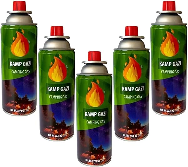 Chermik 5 Li Kamp Ocağı Tüpü Pürmüz Gaz Kartuş Seti Beşli Pürmüz Gazı 5 Adet Kamp Gazı Kartuş Seti