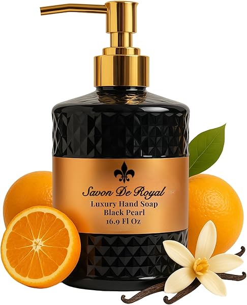 Savon de Royal Luxury Vegan Sıvı Sabun Black Pearl 500 ml, Portakal, Vanilya