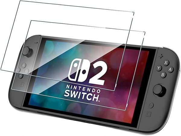 Aiziki (2 Paket Temperli Cam Nintendo Switch 2 Ekran Koruyucu, Ultra Dayanıklı, Kırılmaz, Çizilmeye Dayanıklı, Kabarcıksız Ni