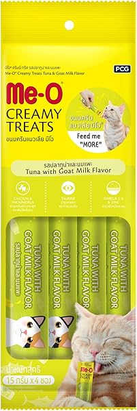 Me-O Creamy Treat Ton Balığı & Keçi Sütü Kedi Ödülü 4 x 15 Gr
