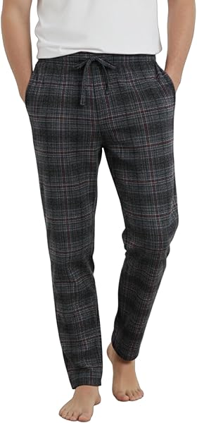 Elemge Esnek Kumaş Rahat Kesim Likralı Regular Fit Erkek Pijama Altı Beli Lastikli İpli Cepli Ekoseli Uyku Pantolonu İnce Eşo