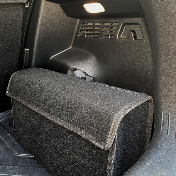 Romofy Oto Bagaj Organizer [Kalın Keçe] - Kapaklı Toparlayıcı Bagaj Çantası - Araba Aksesuar Toparlayıcı, Araç Organizer - Al