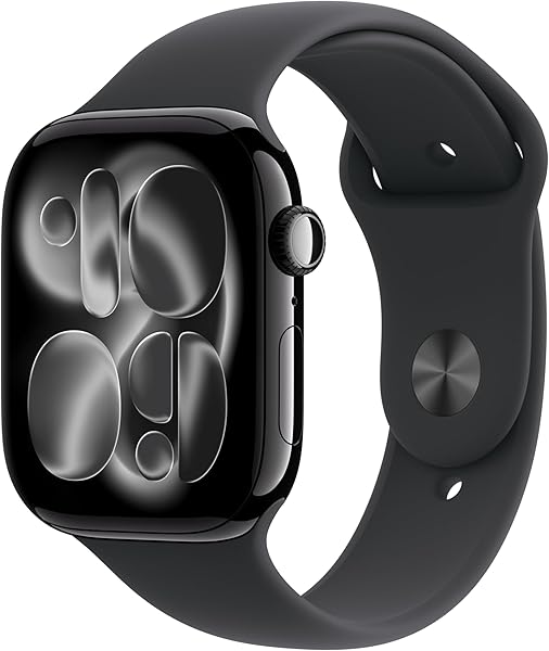 Apple Watch Series 11 GPS 46 mm Simsiyah Alüminyum Kasa Akıllı Saat ve Siyah Spor Kordon - M/L. Uyku Skoru, Fitness Takibi, S