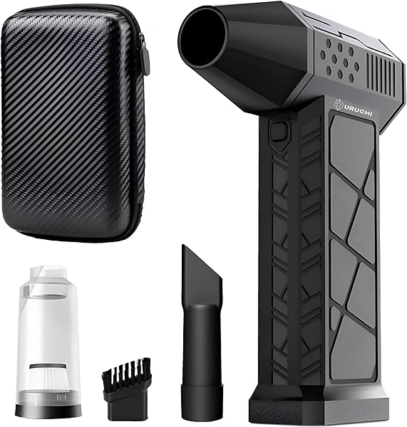 URUCHI X3 Elektrikli Hava Üfleyici & Vakum – 130000 RPM Süper Güçlü, 3 Kademeli Ayar, Kablosuz, Şarjlı Turbo Toz Üfleyici ve 
