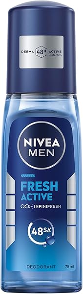 NIVEA MEN Erkek Pump Sprey Deodorant Fresh Active 75ml, Ter Ve Ter Kokusuna Karşı 48 Saat Koruma