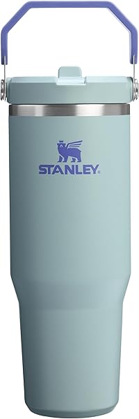 Stanley IceFlow Flip Straw Tumbler Pipetli Termos Bardak, Yeşil (Blue Cactus), 0.89 Litre