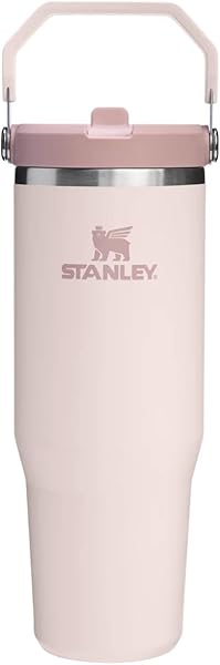 Stanley IceFlow Flip Straw Tumbler Pipetli Termos Bardak, Pembe Kuvars 2.0 (Rose Quartz), 0.89 Litre