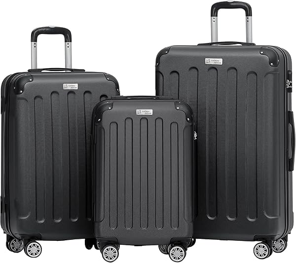 Anthony Jackson Ultra Hafif ABS Valiz TRION (Siyah, 3'lü Set)