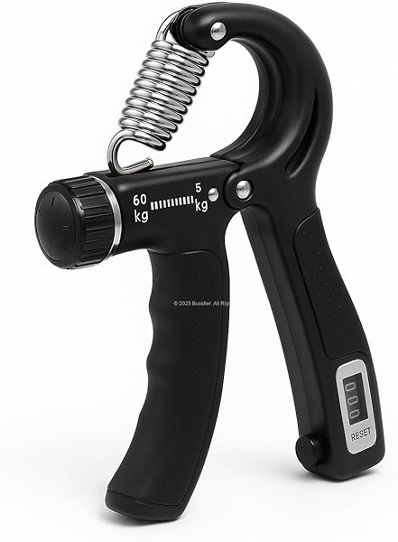 Busstier Ayarlanabilir Sayaçlı El Yayı 5-60 Kg Dirençli Bilek ve Ön Kol Güçlendirici Egzersiz Aleti Ergonomik Tasarımlı Kavra
