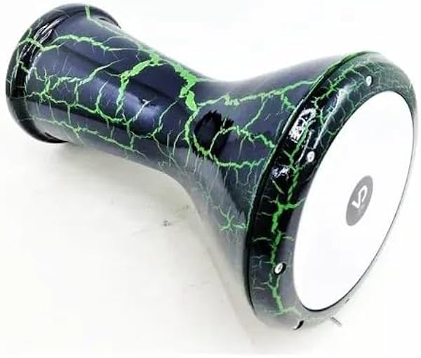 Vatan Darbuka 5 No Yeşil Çatlak Boyalı Mısır Darbuka Döküm Çömlek Doumbek Kılıf Hediyeli Profesyonel