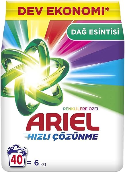 Ariel Dağ Esintisi Renklilere Özel 6 kg Hızlı Çözünme Toz Çamaşır Deterjanı