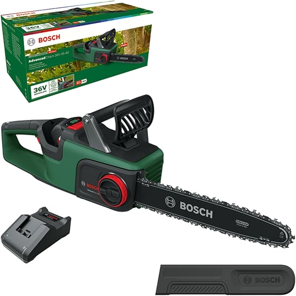Bosch Home and Garden akülü zincir testeresiAdvancedChain 36V3540 (sert ahşap kesmek için; 36 Volt sistem; zincir hızı: 14 m/