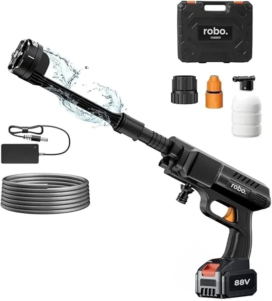 ROBO Turbo 1 Şarjlı 70 Bar Yüksek Basınçlı Oto Yıkama Makinesi Ve Sulama Tabancası