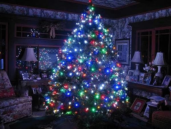 Coverzone 10 Metre Fişli RGB Led Işık Noel Yılbaşı Ağacı Işığı Led Ampül Çam Ağacı Balkon Merdiven Salon Yada Oda Süslemeleri