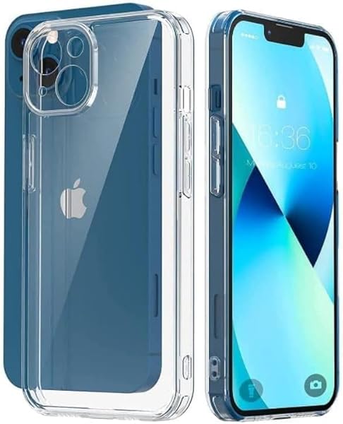 GGM AKSESUAR iPhone 13/14 ile Uyumlu Silikon Şeffaf Kılıf Şok Emici Özellikli Full Kasa Koruma Sağlayan Şeffaf Kılıf