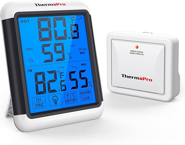 ThermoPro TP65C kablosuz termo-higrometre dijital termometre higrometre iklim monitörü kablosuz dış mekan sensörlü kablosuz h