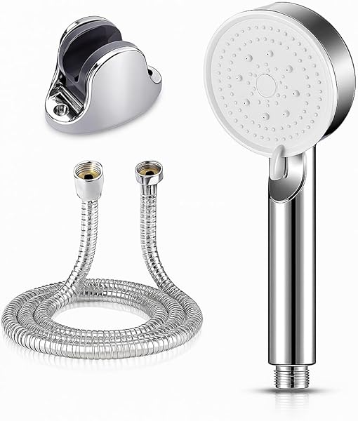 Busstier Turbo Duş Başlığı, Yüksek Basınçlı El Duşu, 5 Fonksiyonlu Duş Başlığı (Krom Turbo Set)