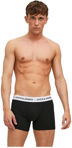 JACK & JONES Erkek Jacbasic White Wb Trunks 3 Pack Boxer Şort
