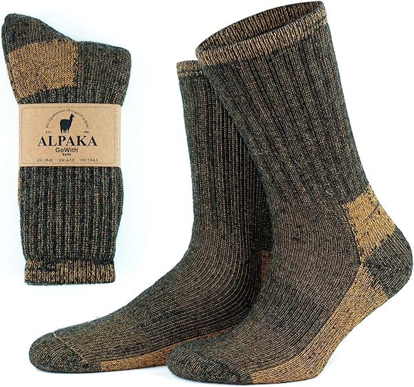 GoWith Alpaka Yünlü Termal Kalın Tam Havlulu Yıkamalı Yumuşak Doğal Kışlık Kadın Erkek Bot Çorabı 6005-6006