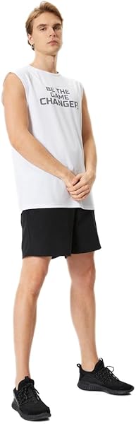 Koton Sporcu Atleti Kolsuz Slogan Baskılı Bisiklet Yaka Atlet Erkek