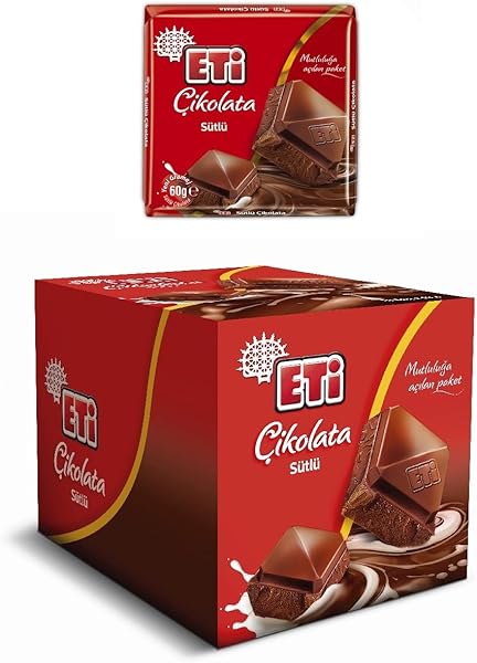 Eti Sütlü Kare Çikolata 60 g x 10
