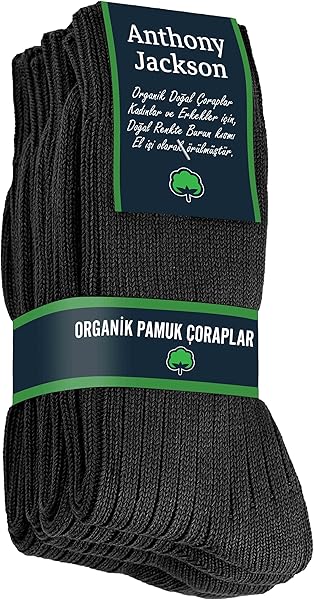 Anthony Jackson Doğal Pamuktan Üretilmiş 4'lü Kutu Dikişsiz Ribana Örgü Bio Naturel Kadın ve Erkek Çorap NaturWalk