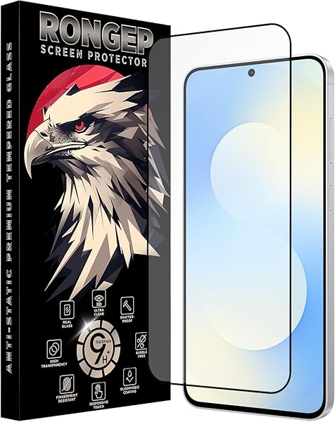 Rongep Samsung Galaxy S25 FE için Ekran Koruyucu 9H Sertlikte Anti-Static Temperli Cam Görüntü Kalitesini ve Dokunmatiği Etki