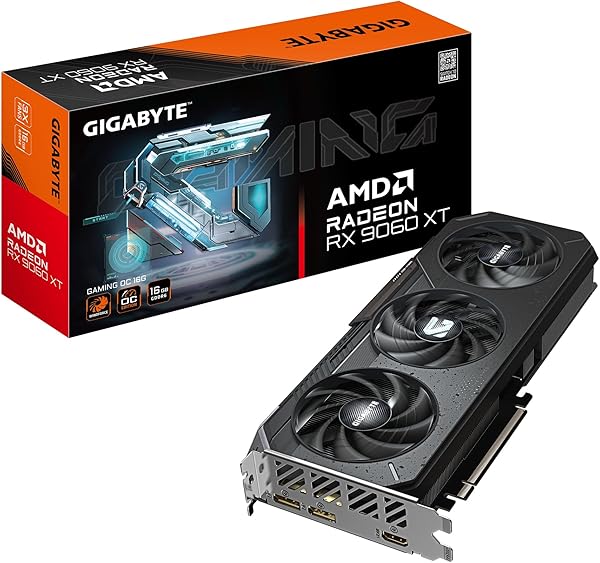 GIGABYTE Radeon RX 9060 XT GAMING OC 16G Ekran Kartı - 16GB GDDR6, 128bit, PCI-E 5.0, 3320 MHz Çekirdek Saat, 2 x DisplayPort
