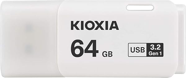 KIOXIA TransMemory U301 64GB USB Bellek – USB 3.2 Gen 1, Beyaz