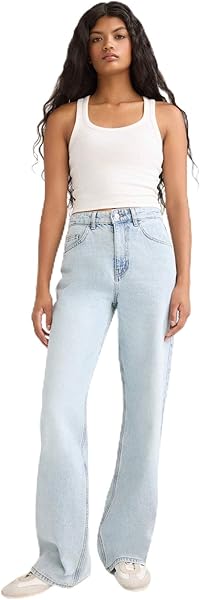 DeFacto Straight Wide Yüksek Bel Düz Paça Uzun Jean Yıkamalı Pantolon