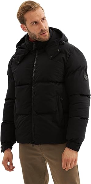 Erkek Su Geçirmez Çıkarılabilir Kapüşonlu Şişme Mont 720DNGR